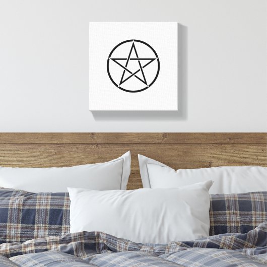 Wiccan Pentacle (Pentagram) Canvas Afdruk (Insitu (Slaapkamer))