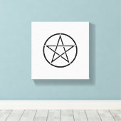 Wiccan Pentacle (Pentagram) Canvas Afdruk (Insitu (Houten vloer))
