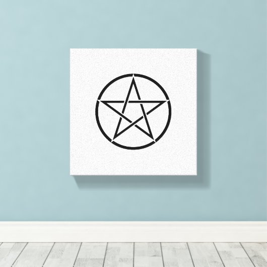 Wiccan Pentacle (Pentagram) Canvas Afdruk (Insitu (Houten vloer))