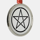 Wiccan Pentacle (Pentagram) Metalen Ornament (Rechts)