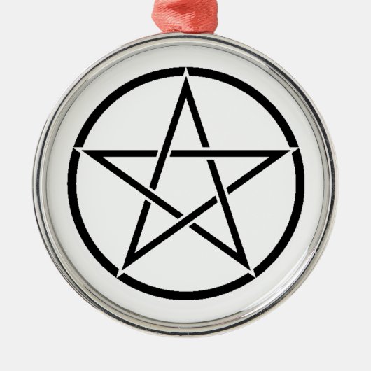 Wiccan Pentacle (Pentagram) Metalen Ornament (Voorkant)