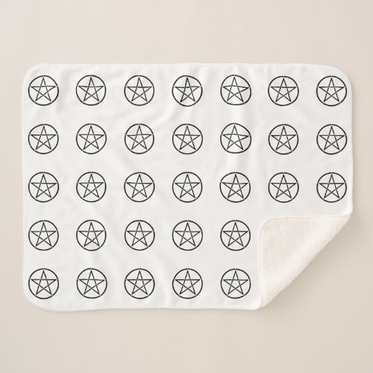 Wiccan Pentacle (Pentagram) Sherpa Deken (Voorkant (horizontaal))