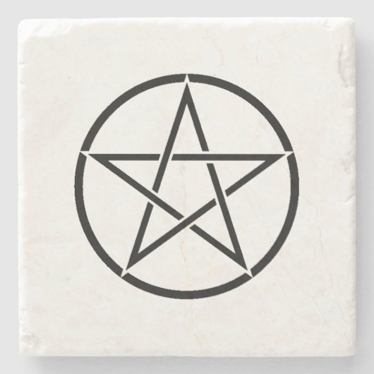Wiccan Pentacle (Pentagram) Stenen Onderzetter (Voorkant)