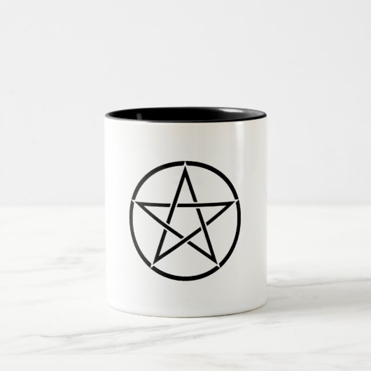 Wiccan Pentacle (Pentagram) Tweekleurige Koffiemok (Center)