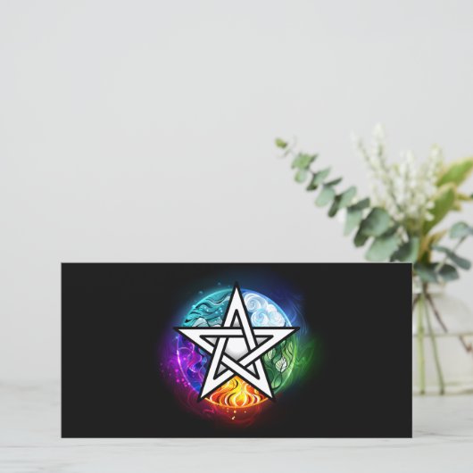 Wiccan pentagram aankondiging (Staand voorkant)