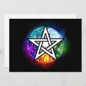 Wiccan pentagram aankondiging (Voorkant / Achterkant)