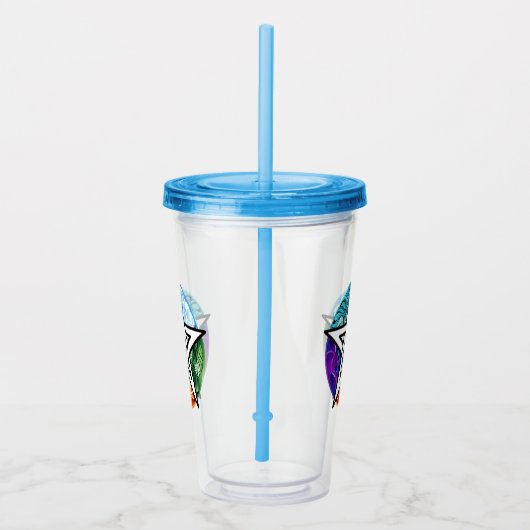 Wiccan pentagram acryl drinkbeker (Rechts)