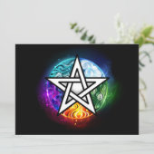 Wiccan pentagram advieskaart (Staand voorkant)