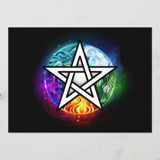 Wiccan pentagram advieskaart (Voorkant)