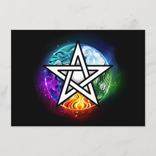 Wiccan pentagram advieskaart (Voorkant)