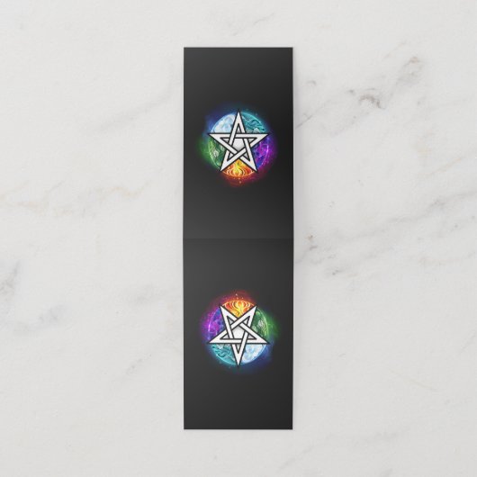 Wiccan pentagram afsprakenkaart (Buitenkant ongevouwen)