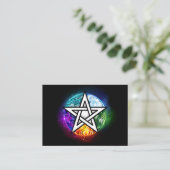 Wiccan pentagram afsprakenkaartje (Staand voorkant)