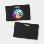 Wiccan pentagram badge (Voor- en achterkant)