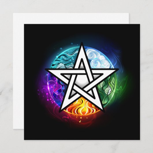 Wiccan pentagram bedankkaart (Voorkant / Achterkant)