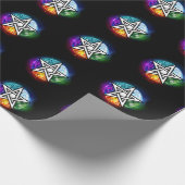 Wiccan pentagram cadeaupapier (Hoek)