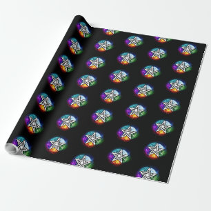 Wiccan pentagram cadeaupapier