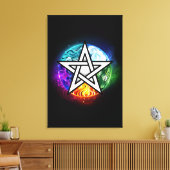 Wiccan pentagram canvas afdruk (Insitu (Woonkamer))