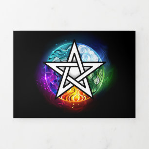 Wiccan pentagram drieluik kaart