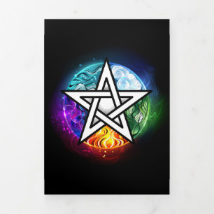 Wiccan pentagram drieluik kaart