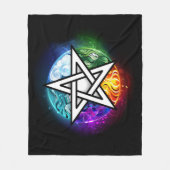 Wiccan pentagram fleece deken (Voorkant)