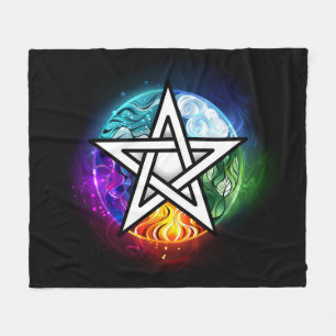 Wiccan pentagram fleece deken