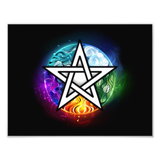 Wiccan pentagram foto afdruk (Voorkant)
