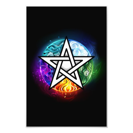 Wiccan pentagram foto afdruk (Voorkant)