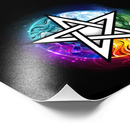 Wiccan pentagram foto afdruk (Hoek)