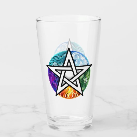 Wiccan pentagram glas (Achterkant)