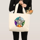 Wiccan pentagram grote tote bag (Voorkant (product))