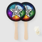 Wiccan pentagram handwaaier (Voorkant en achterkant)