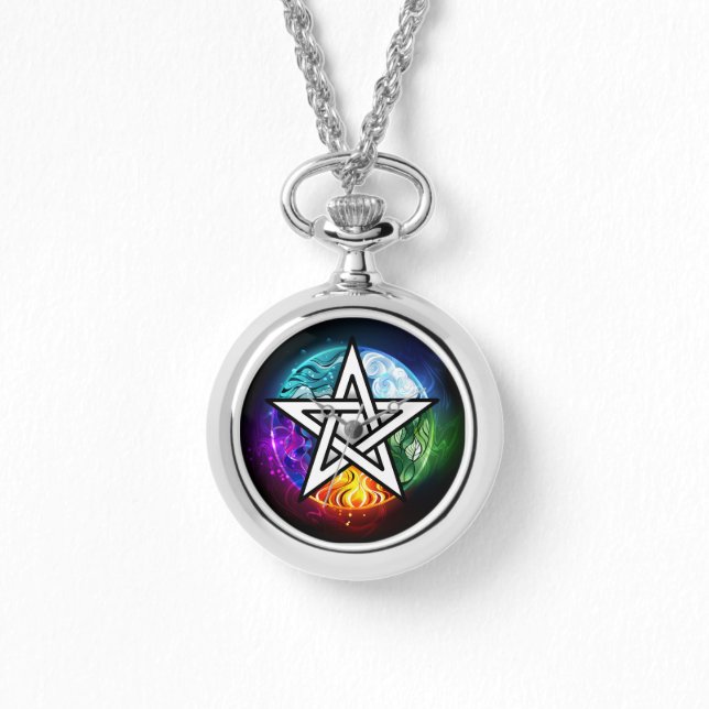 Wiccan pentagram horloge (Voorkant)
