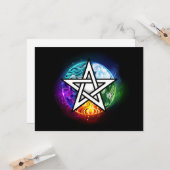 Wiccan pentagram kaart (Voorkant / Achterkant in situ)