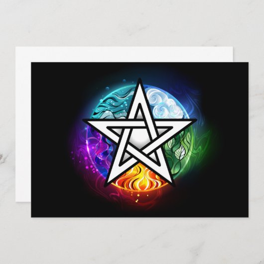Wiccan pentagram kaart (Voorkant / Achterkant)