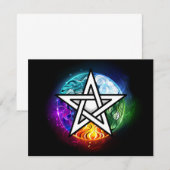 Wiccan pentagram kaart (Voorkant / Achterkant)