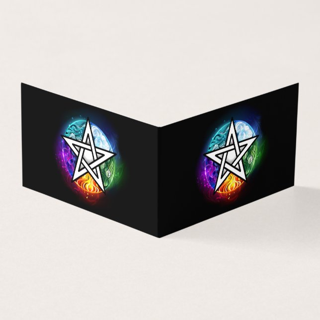 Wiccan pentagram kaart (Buitenkant)