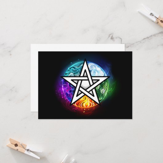 Wiccan pentagram kaart (Voorkant / Achterkant in situ)