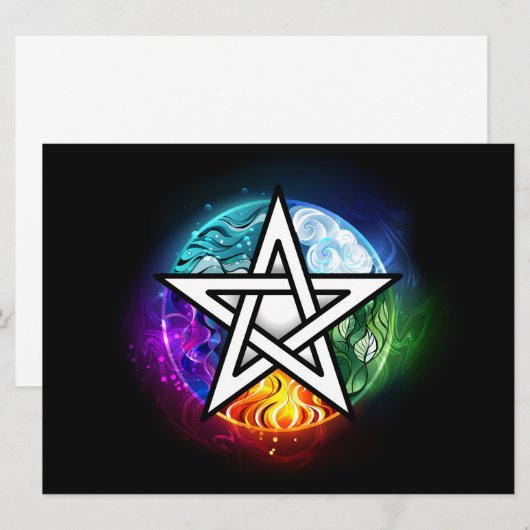 Wiccan pentagram kaart (Voorkant / Achterkant)