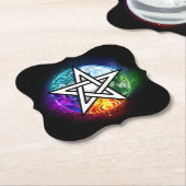Wiccan pentagram kartonnen onderzetters (Gekanteld)