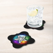 Wiccan pentagram kartonnen onderzetters (Insitu)