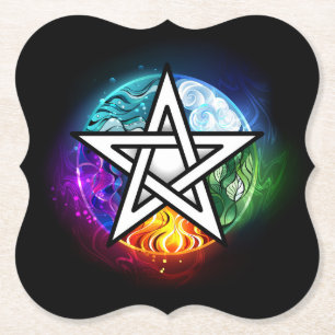 Wiccan pentagram kartonnen onderzetters