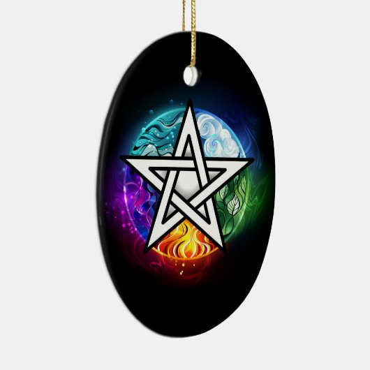 Wiccan pentagram keramisch ornament (Rechts)