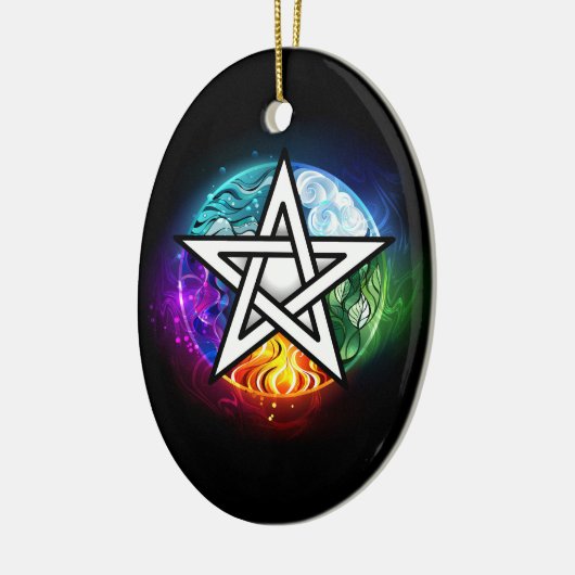 Wiccan pentagram keramisch ornament (Links)