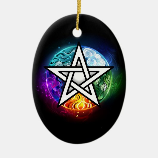 Wiccan pentagram keramisch ornament (Voorkant)