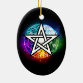 Wiccan pentagram keramisch ornament (Achterkant)