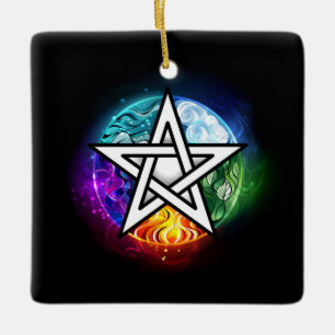 Wiccan pentagram keramisch ornament