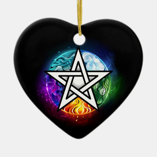 Wiccan pentagram keramisch ornament (Voorkant)