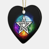Wiccan pentagram keramisch ornament (Links)