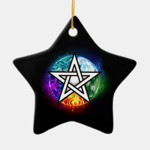 Wiccan pentagram keramisch ornament
