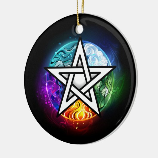 Wiccan pentagram keramisch ornament (Links)